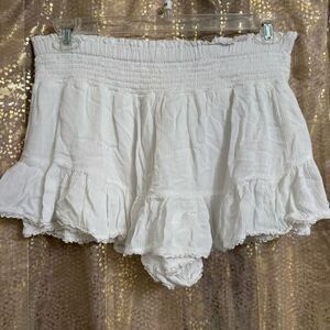 Aeropostale White High-Waisted Lace-Trim Flippy Skirt Skort XL
